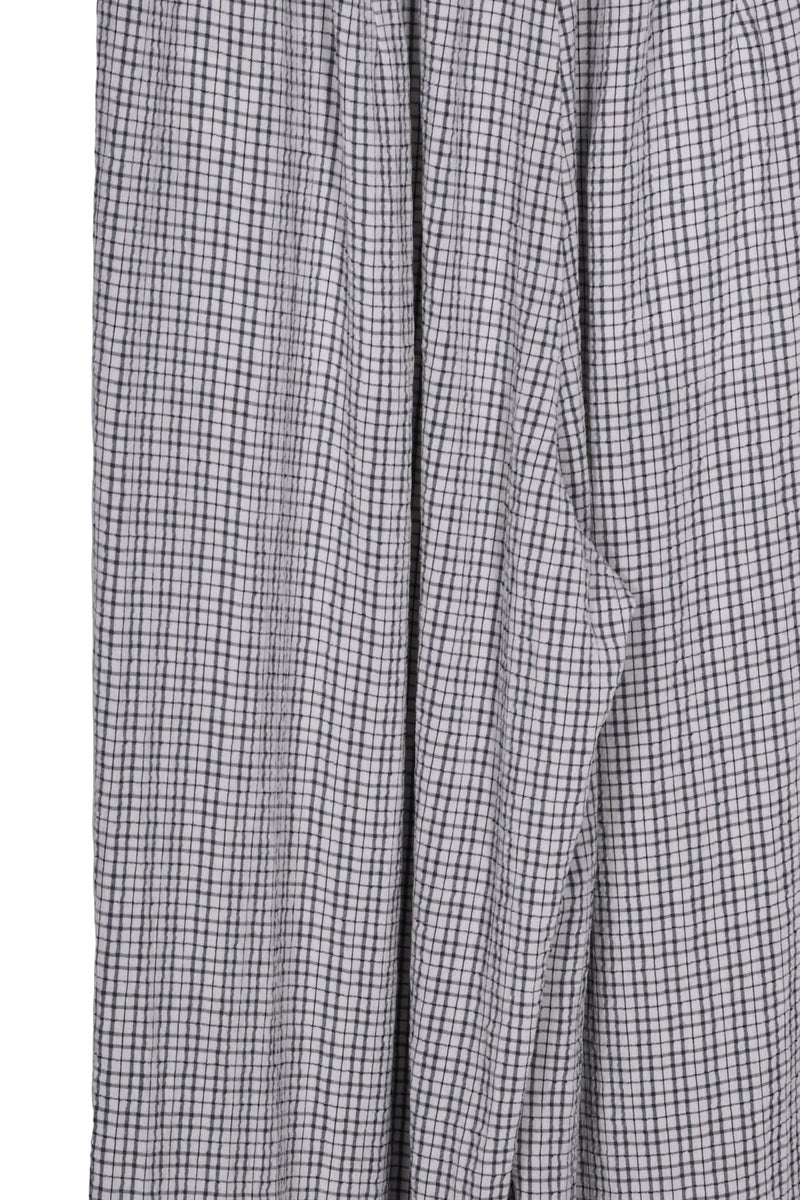 TRANSIT Plaid Wide Leg Pant w/ Foldover Waistband